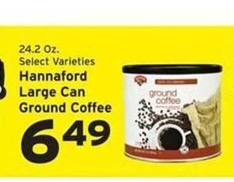 Hannaford Hannaford large can ground coffee offer