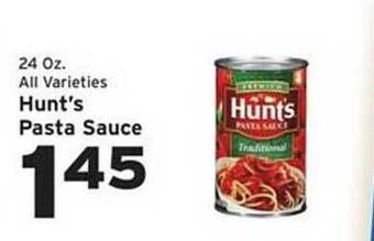 Hannaford Hunt's pasta sauce offer