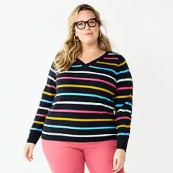 Kohl's Plus size croft & barrow® extra soft v-neck sweater offer