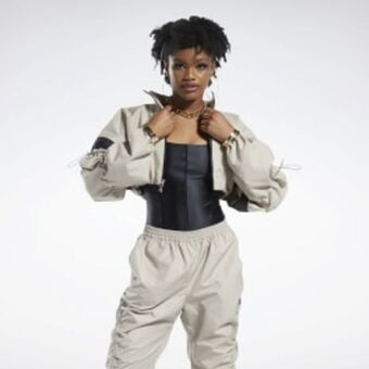 Reebok Cardi b woven crop jacket offer