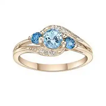 Kohl's Gemminded 14k gold over silver blue, london blue & white topaz ring offer