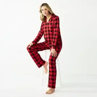 Kohl's Women's jammies for your families® beary cool buffalo check pajama set by cuddl duds® offer