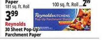 Ocean State Job Lot Reynolds 30 sheet pop-up parchment paper offer