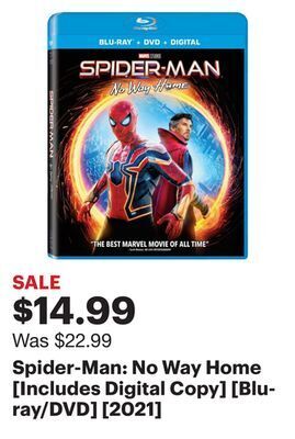 Best Buy Spider-man: no way home [includes digital copy] [blu-ray/dvd] [2021] offer