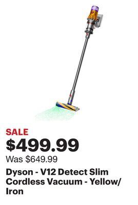 Best Buy Dyson - v12 detect slim cordless vacuum - yellow/iron offer