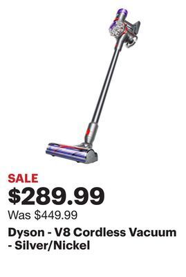 Best Buy Dyson - v8 cordless vacuum - silver/nickel offer