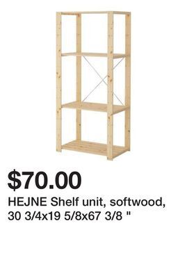 Ikea Hejne shelf unit, softwood, 30 3/4x19 5/8x67 3/8 " offer