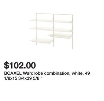 Ikea Boaxel wardrobe combination, white, 49 1/8x15 3/4x39 5/8 " offer
