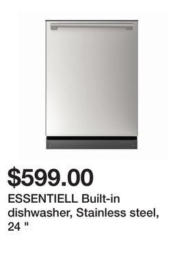 Ikea Essentiell built-in dishwasher, stainless steel, 24 " offer
