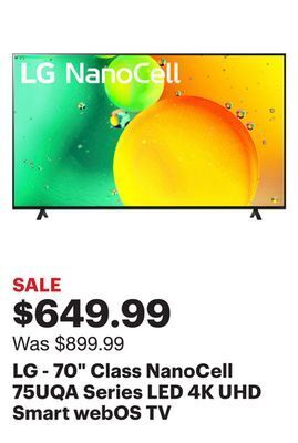 Best Buy Lg - 70" class nanocell 75uqa series led 4k uhd smart webos tv offer