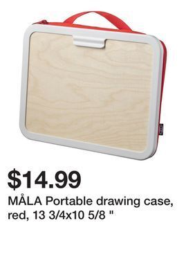 Ikea Måla portable drawing case, red, 13 3/4x10 5/8 " offer