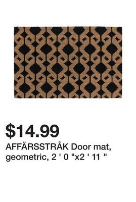 Ikea Affärsstråk door mat, geometric, 2 ' 0 "x2 ' 11 " offer