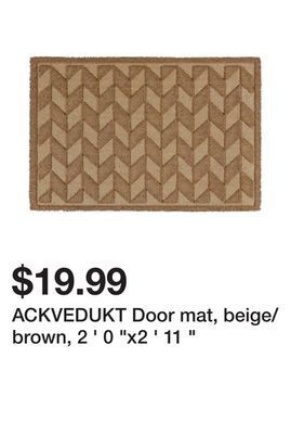 Ikea Ackvedukt door mat, beige/brown, 2 ' 0 "x2 ' 11 " offer
