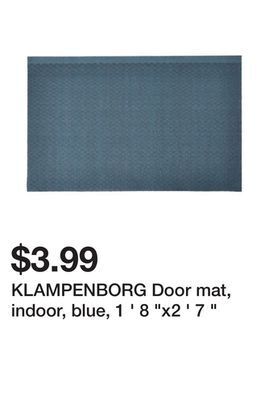 Ikea Klampenborg door mat, indoor, blue, 1 ' 8 "x2 ' 7 " offer