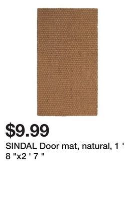 Ikea Sindal door mat, natural, 1 ' 8 "x2 ' 7 " offer