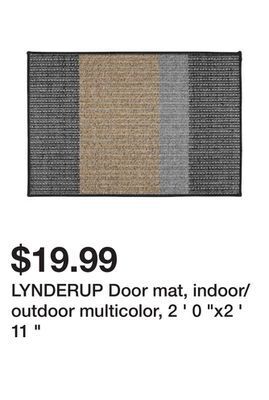 Ikea Lynderup door mat, indoor/outdoor multicolor, 2 ' 0 "x2 ' 11 " offer