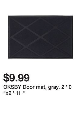 Ikea Oksby door mat, gray, 2 ' 0 "x2 ' 11 " offer