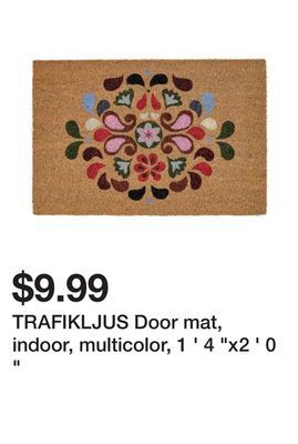 Ikea Trafikljus door mat, indoor, multicolor, 1 ' 4 "x2 ' 0 " offer