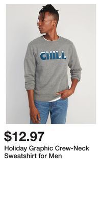 Old Navy Holiday graphic crew-neck sweatshirt for men offer