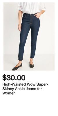Old Navy High-waisted wow super-skinny ankle jeans for women offer