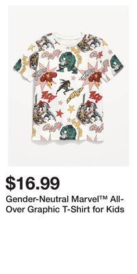 Old Navy Gender-neutral marvel™ all-over graphic t-shirt for kids offer