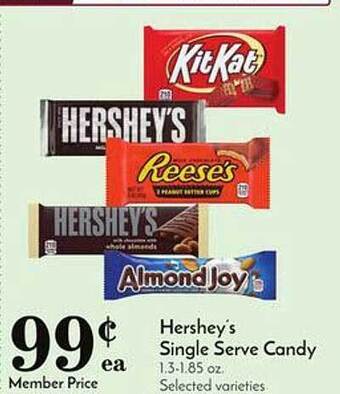 Pavilions Hershey's single serve candy offer
