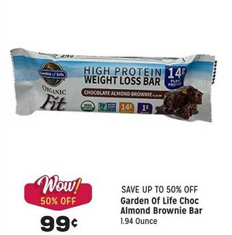 Grocery Outlet Garden of life choc almond brownie bar offer