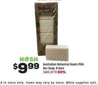 Grocery Outlet Australian botanical goats milk bar soap offer
