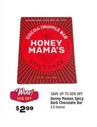 Grocery Outlet Honey mamas spicy dark chocolate bar offer