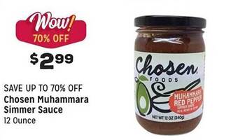 Grocery Outlet Chosen muhammara simmer sauce offer
