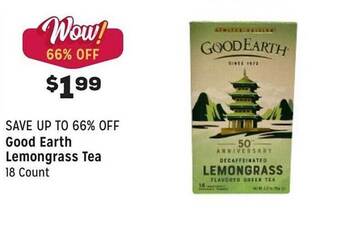 Grocery Outlet Good earth lemongrass tea offer
