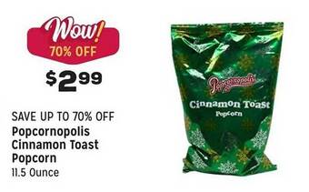 Grocery Outlet Popcornopolis cinnamon toast popcorn offer