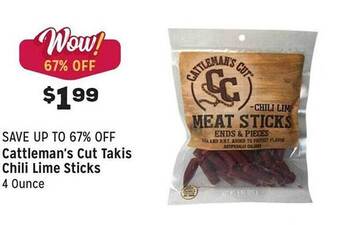 Grocery Outlet Cattleman's cut takis chili lime sticks offer