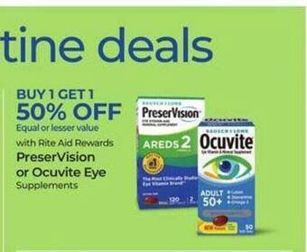Rite Aid Preservision or ocuvite eye offer