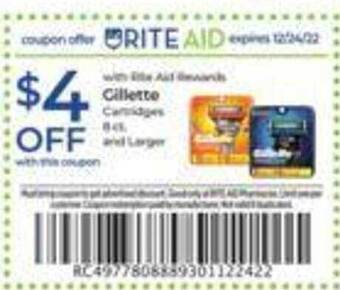 Rite Aid Gillette offer