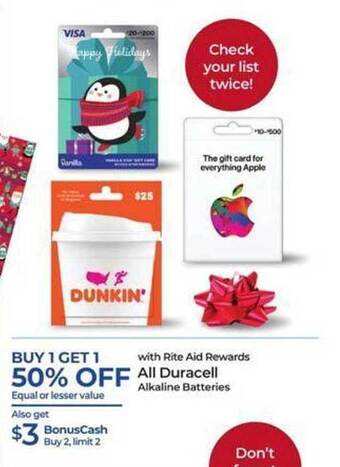 Rite Aid Duracell offer