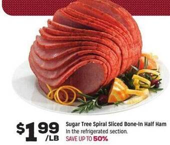 Grocery Outlet Sugar tree spiral sliced bone-in half ham offer