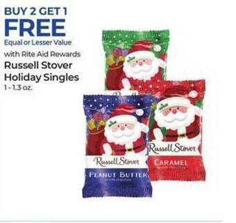 Rite Aid Russell stover holiday singles offer