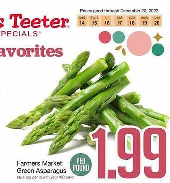 Harris Teeter Farmers market green asparagus offer