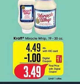 Harris Teeter Kraft miracle whip offer