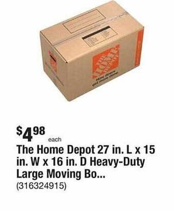 The Home Depot The home depot 27 in. l x 15 in. w x 16 in. d heavy-duty large moving bo... offer