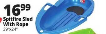 Ocean State Job Lot Spitfire sled with rope offer