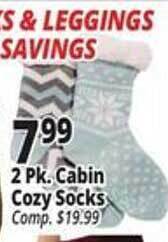 Ocean State Job Lot Cabin cozy socks offer