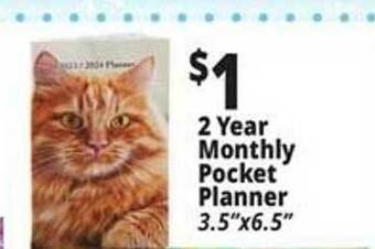 Ocean State Job Lot 2 year monthly pocket planner offer