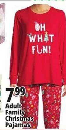 Ocean State Job Lot Adult family christmas pajamas offer