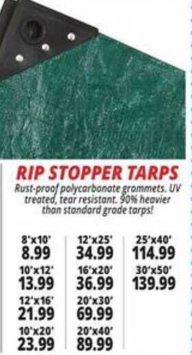 Ocean State Job Lot Rip stopper tarps offer
