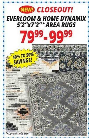 Ocean State Job Lot Everloom & home dynamix area rugs offer