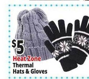 Ocean State Job Lot Heat zone thermal hats & gloves offer