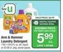Safeway Arm & hammer laundry detergent offer