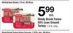 Safeway Shady brook farms 93% lean ground turkey offer
